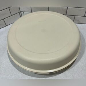 VINTAGE TUPPERWARE DIVIDED VEGETABLE RELISH CHIP AND DIP SERVING TRAY AND LID
